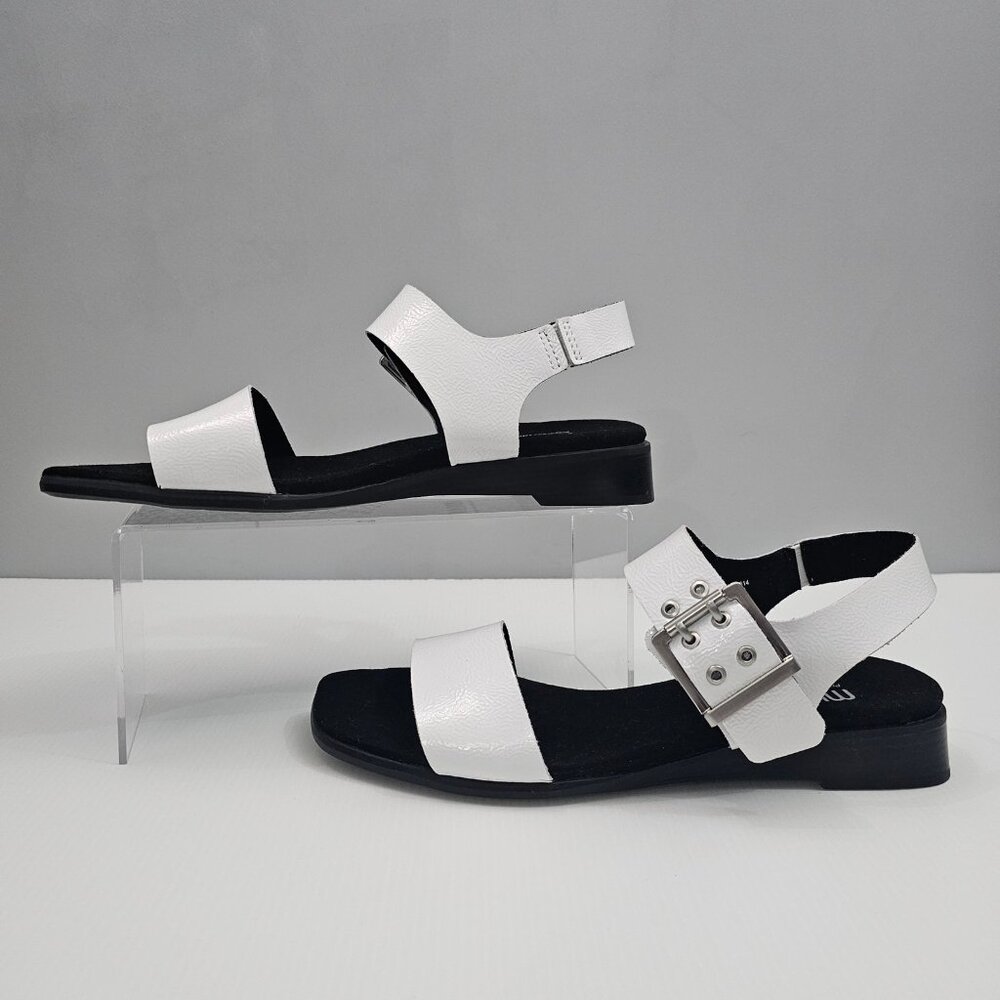 Munro Meena Sandal White Patent Leather Comfort Cushioned Walking Womens 9.5 - Picture 2 of 14